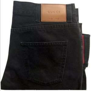 Gucci Stone washed black Jeans Green web